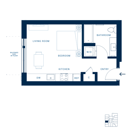 Shoresmith Apartments Studio H Floor Plan